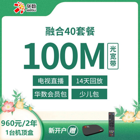 【余杭+临平融合】新装/续费100M宽带+4K电视服务960元/24个月1台机顶盒